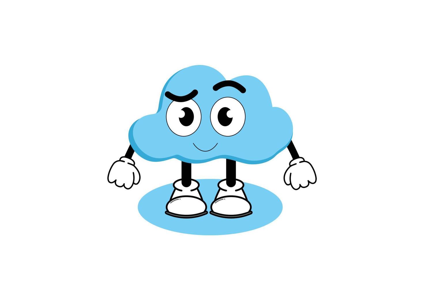 illustrazione vettoriale personaggio dei cartoni animati di carino mascotte nuvola con posa