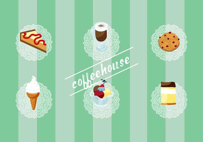 Set gratuito di elementi vettoriali Coffee House