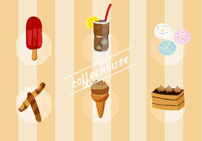 Set gratuito di elementi vettoriali Coffee House