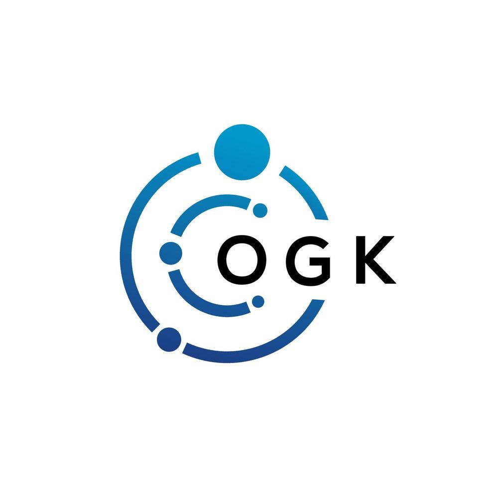 ogk lettera tecnologia logo design su sfondo bianco. ogk creative iniziali lettera it logo concept. ok disegno della lettera. vettore