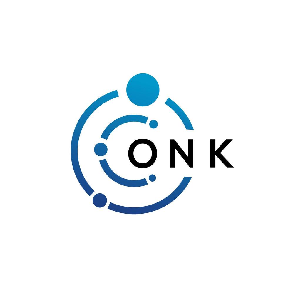 onk lettera tecnologia logo design su sfondo bianco. onk creative iniziali lettera it logo concept. disegno della lettera onk. vettore