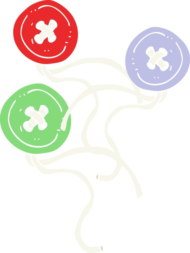 illustrazione a colori piatta di pulsanti di un cartone animato vettore