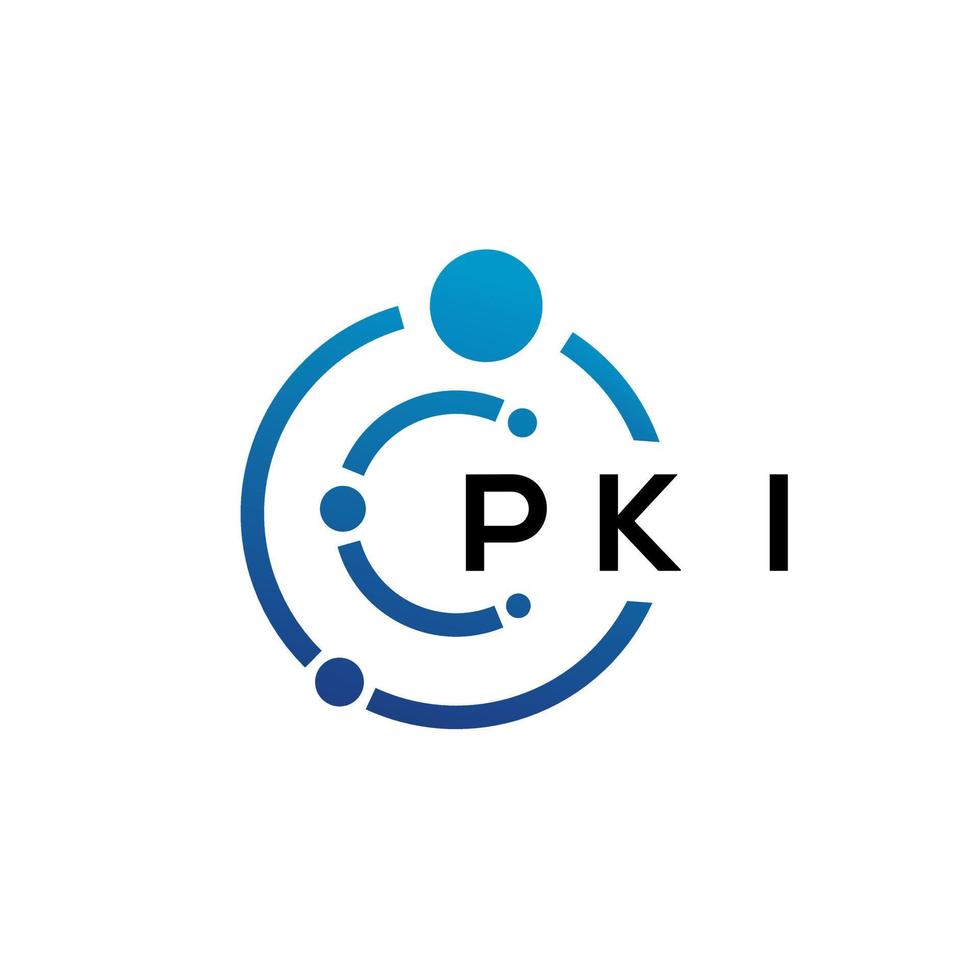pki lettera tecnologia logo design su sfondo bianco. pki creative iniziali lettera it logo concept. disegno della lettera pki. vettore