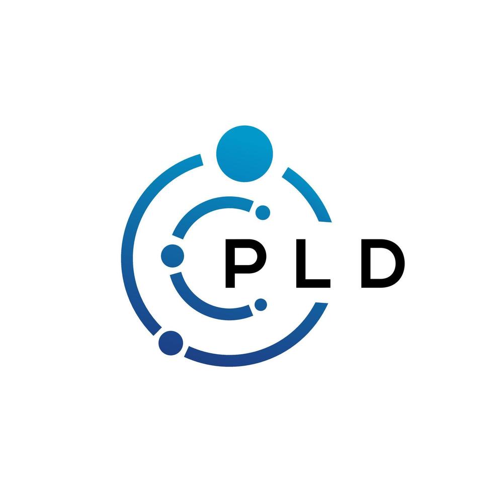 pld lettera tecnologia logo design su sfondo bianco. pld iniziali creative lettera it logo concept. disegno della lettera pld. vettore