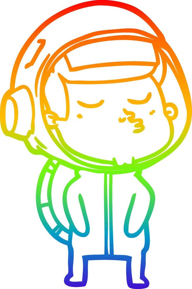 arcobaleno gradiente disegno cartone animato astronauta fiducioso vettore