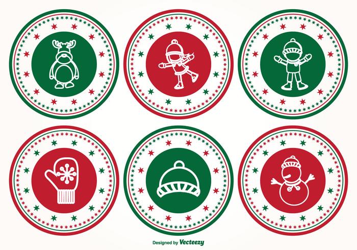 Set di francobolli di Natale vettore