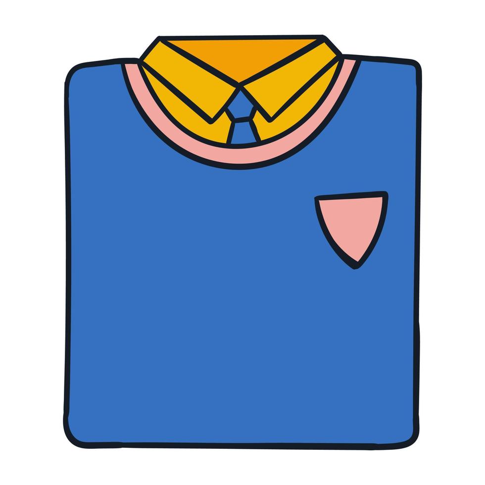 elemento icona dell'uniforme scolastica con stile disegnato a mano vettore