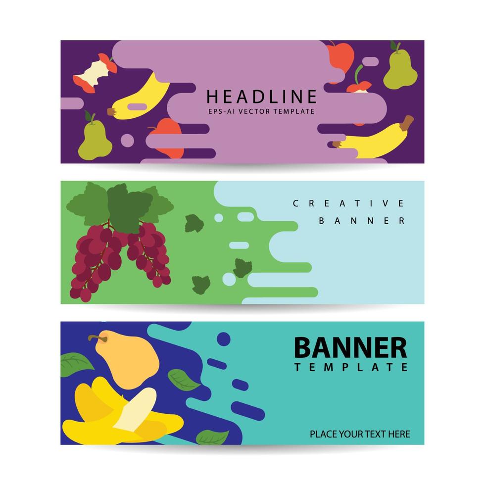 banner promozionale per l'illustrazione di vettore di affari di frutta agricola e biologica del mercato