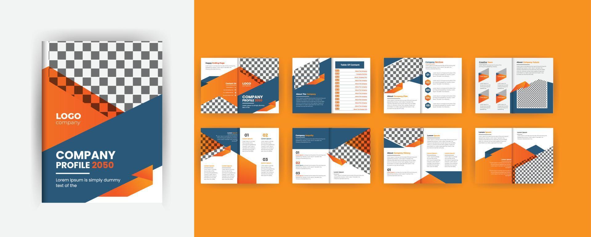 profilo aziendale di progettazione brochure aziendale con moderne forme sfumate, design brochure di 16 pagine vettore
