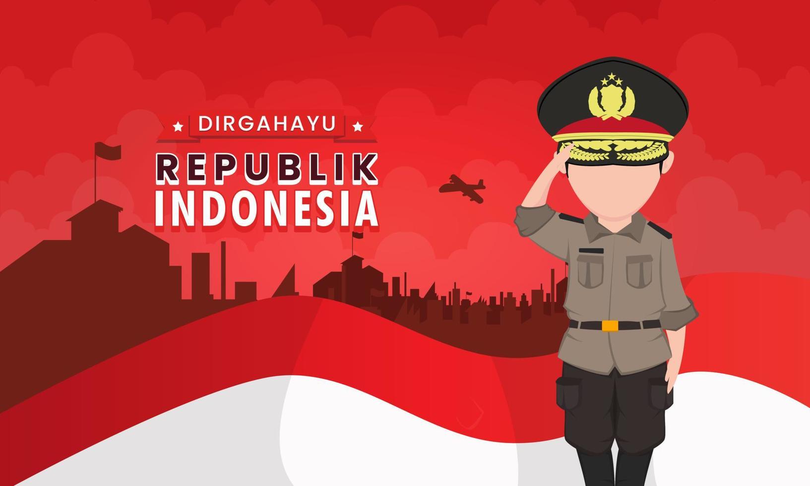 vettore di illustrazione della polizia indonesiana