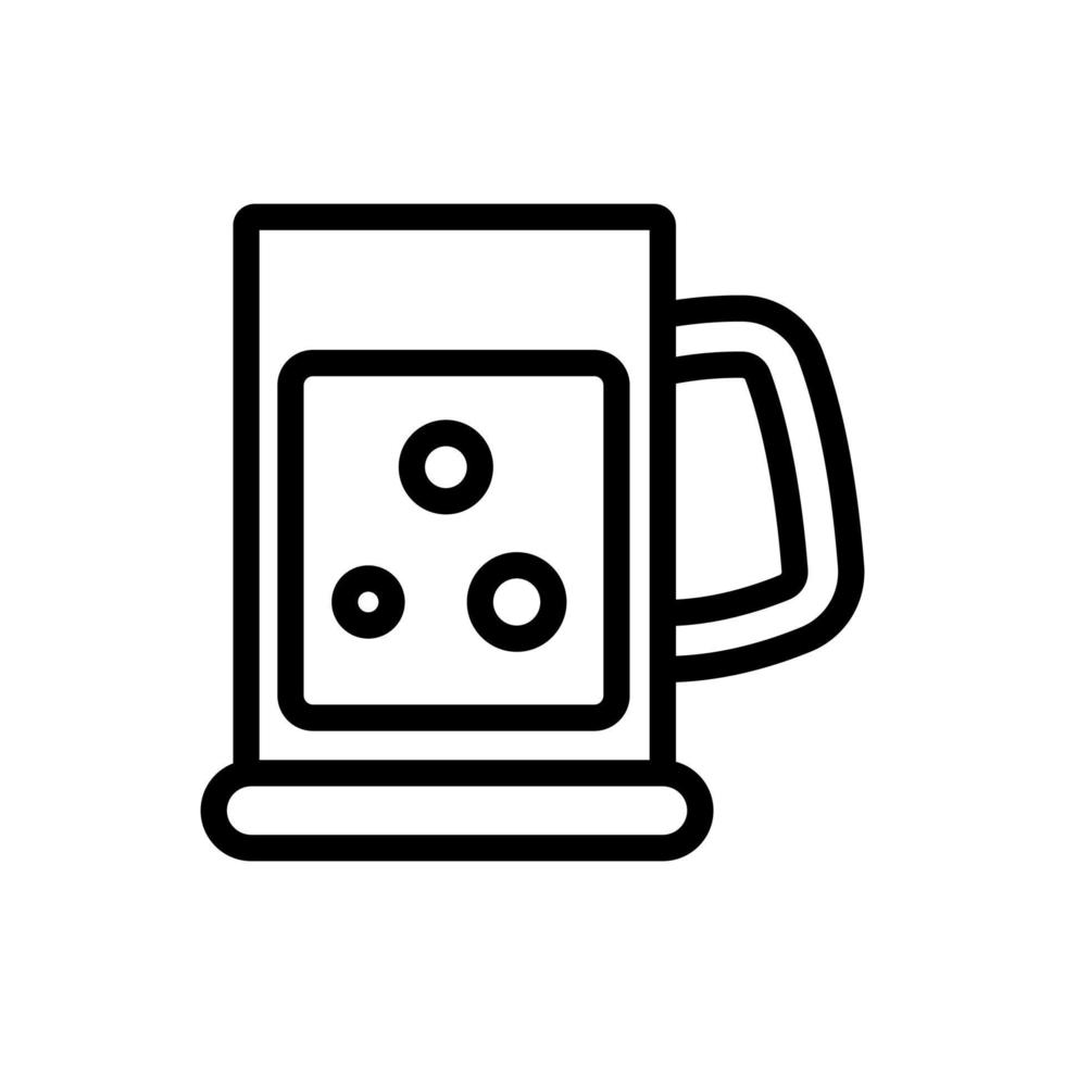 illustrazione del contorno vettoriale dell'icona del bicchiere di birra