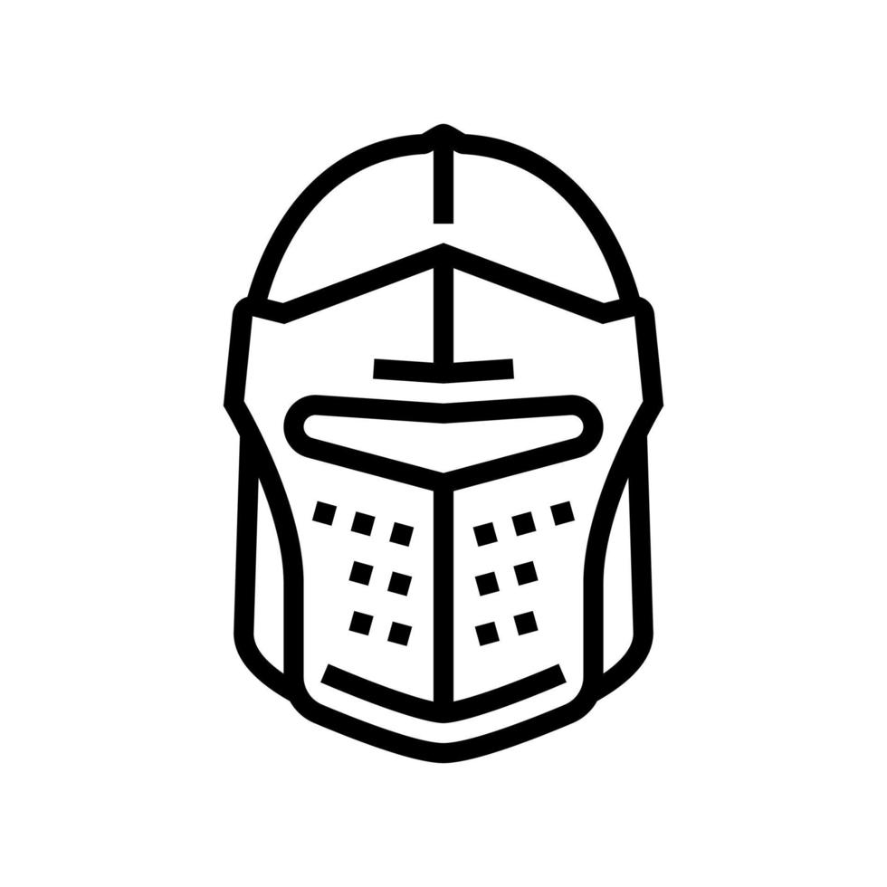 illustrazione vettoriale dell'icona della linea del cavaliere del casco