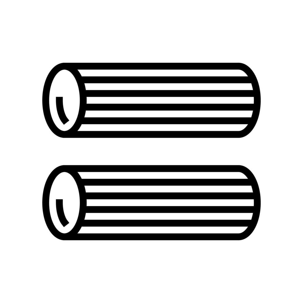 illustrazione vettoriale dell'icona della linea di pasta rigatoni