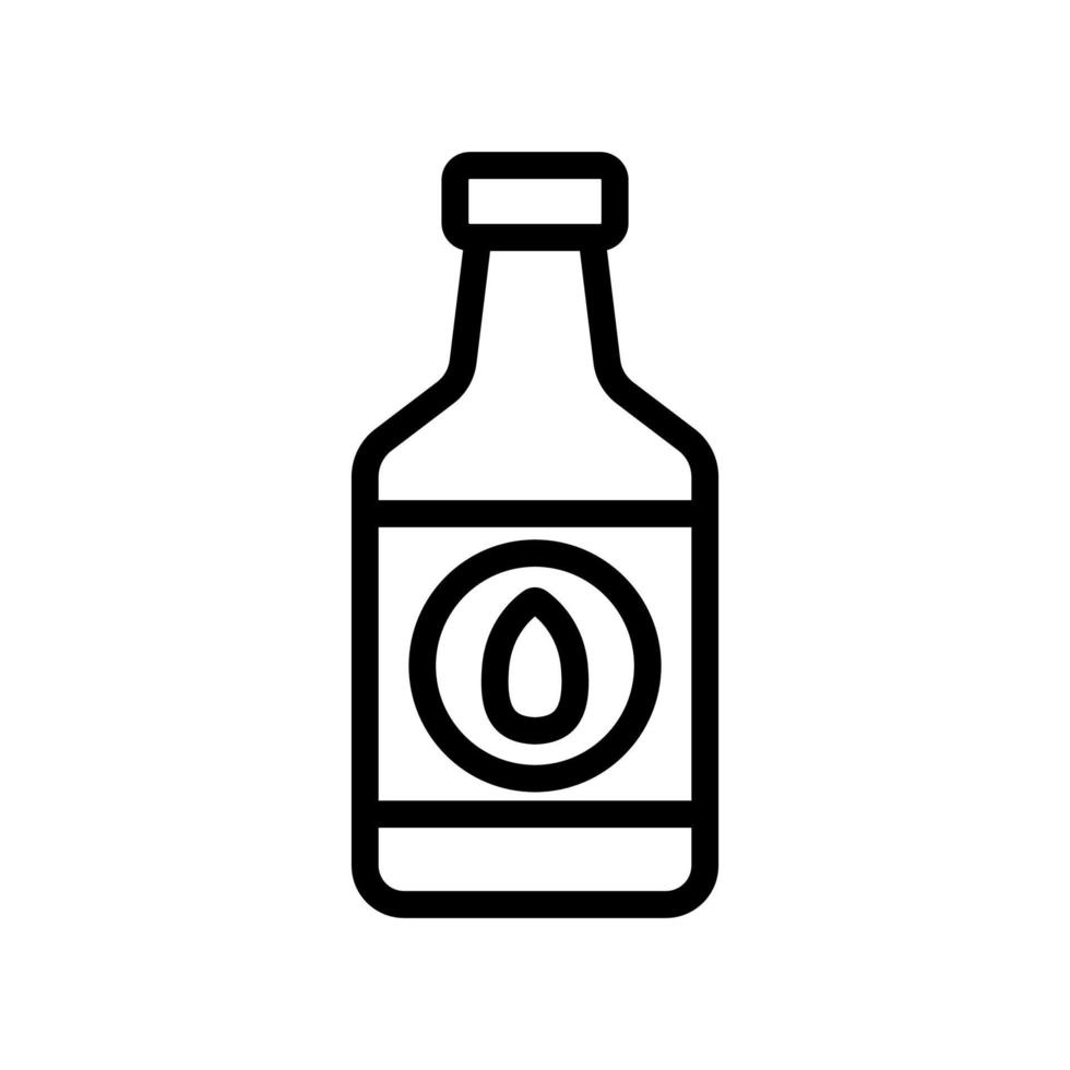 Illustrazione del profilo vettoriale dell'icona della bottiglia di sciroppo di mandorle