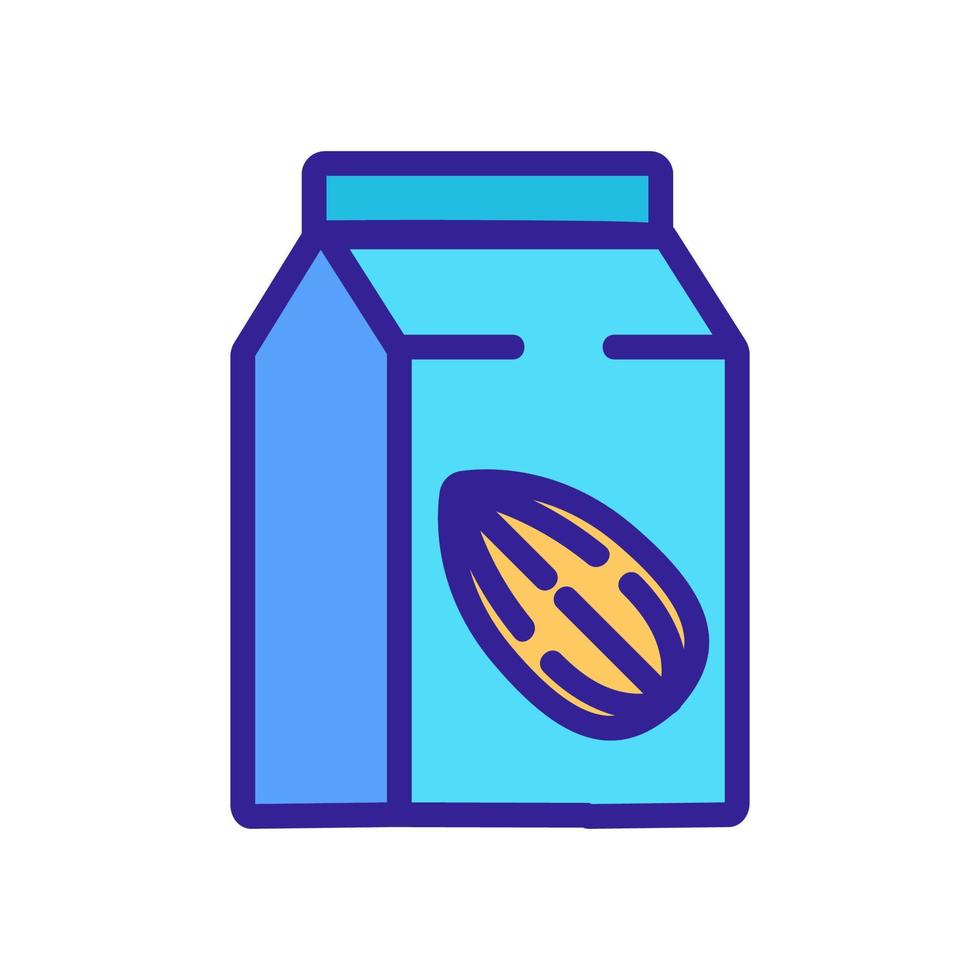 illustrazione del contorno vettoriale dell'icona del pacchetto di latte di mandorla