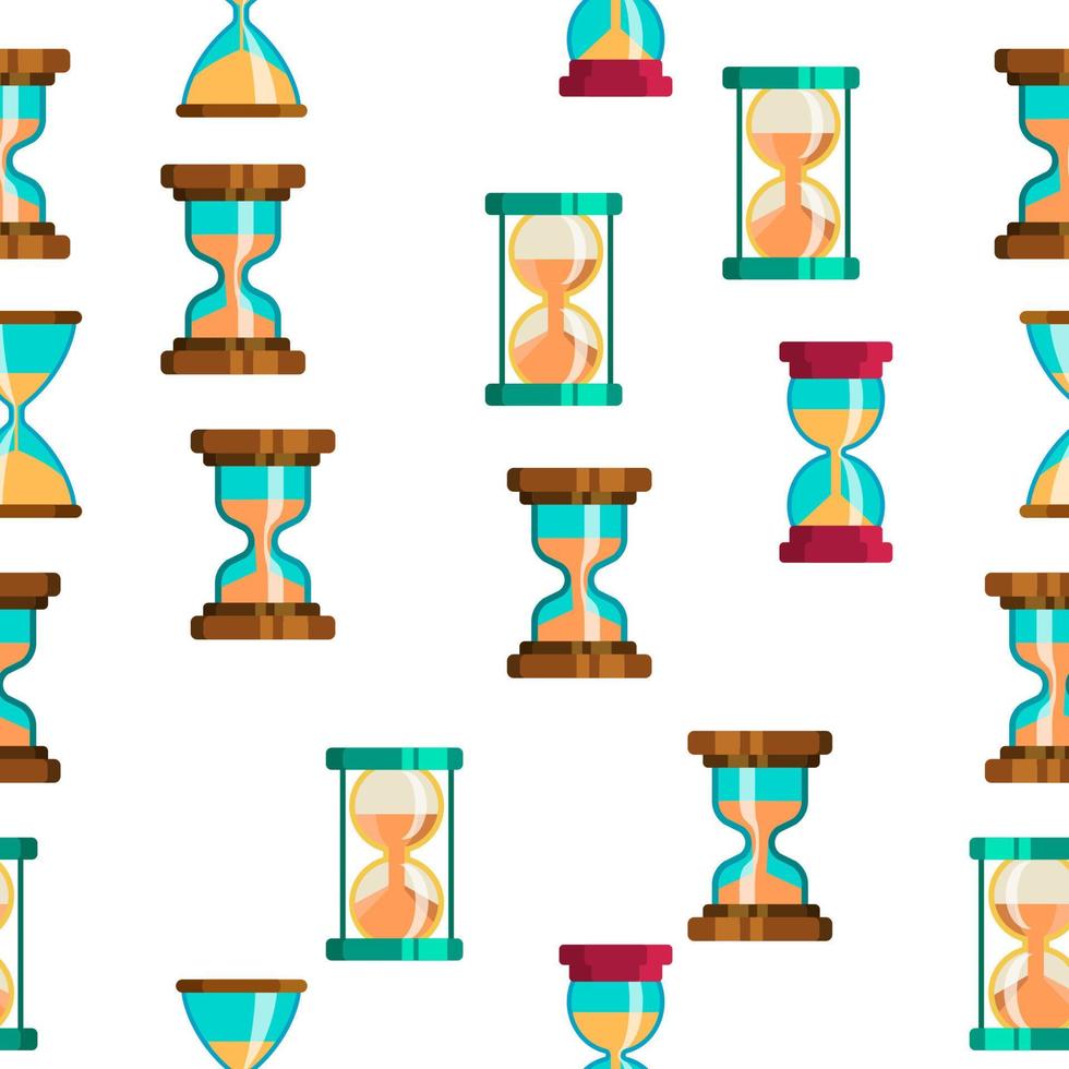 sandclock icon set vector seamless pattern