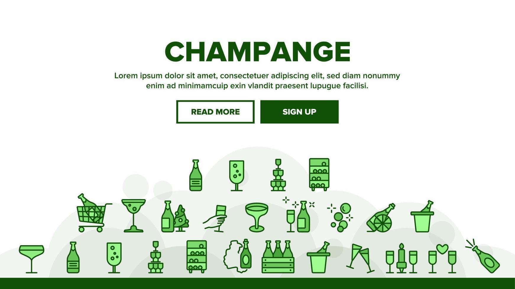 icone di raccolta di bevande champagne impostano il vettore