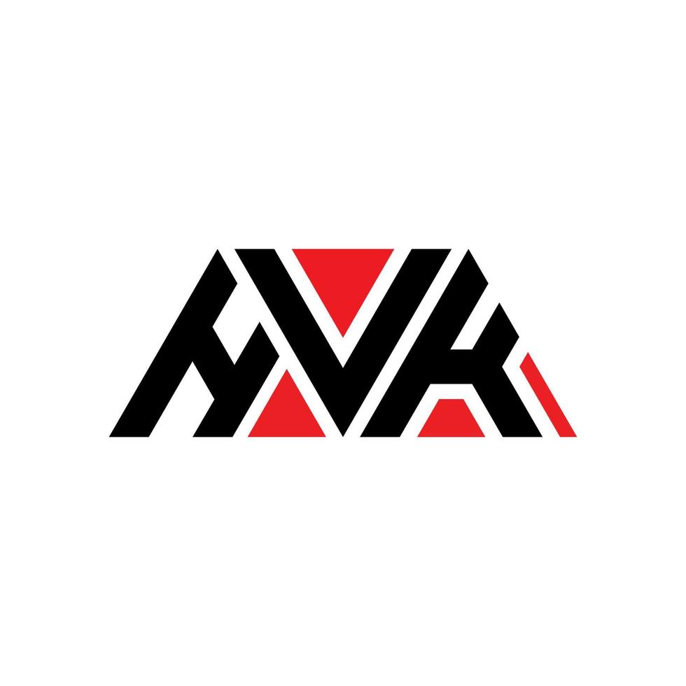 design del logo della lettera del triangolo hvk con forma triangolare. monogramma di design del logo del triangolo hvk. modello di logo vettoriale triangolo hvk con colore rosso. logo triangolare hvk logo semplice, elegante e lussuoso. hvk