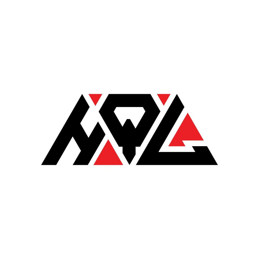 design del logo della lettera del triangolo hql con forma triangolare. monogramma di design del logo del triangolo hql. modello di logo vettoriale triangolo hql con colore rosso. logo triangolare hql logo semplice, elegante e lussuoso. hql