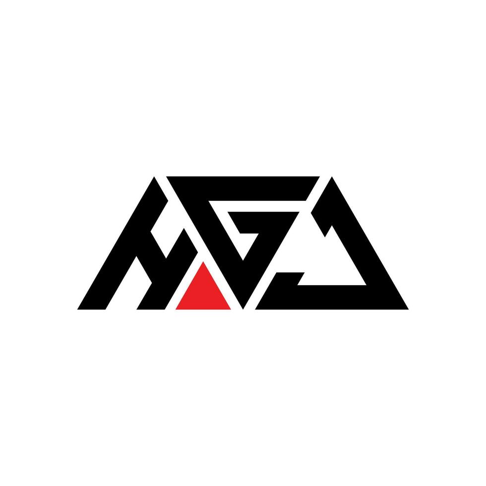 design del logo della lettera del triangolo hgj con forma triangolare. monogramma di design del logo del triangolo hgj. modello di logo vettoriale triangolo hgj con colore rosso. logo triangolare hgj logo semplice, elegante e lussuoso. hgj