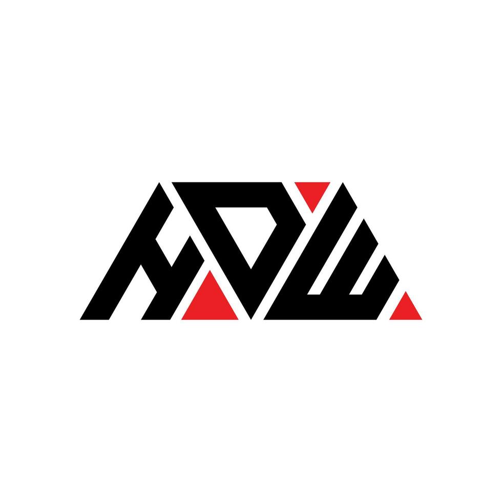 design del logo della lettera del triangolo hdw con forma triangolare. monogramma di design del logo del triangolo hdw. modello di logo vettoriale triangolo hdw con colore rosso. logo triangolare hdw logo semplice, elegante e lussuoso. hdw