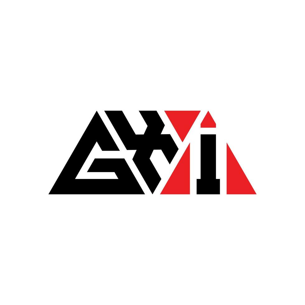 design del logo della lettera triangolare gxi con forma triangolare. gxi triangolo logo design monogramma. modello di logo vettoriale triangolo gxi con colore rosso. logo triangolare gxi logo semplice, elegante e lussuoso. gxi