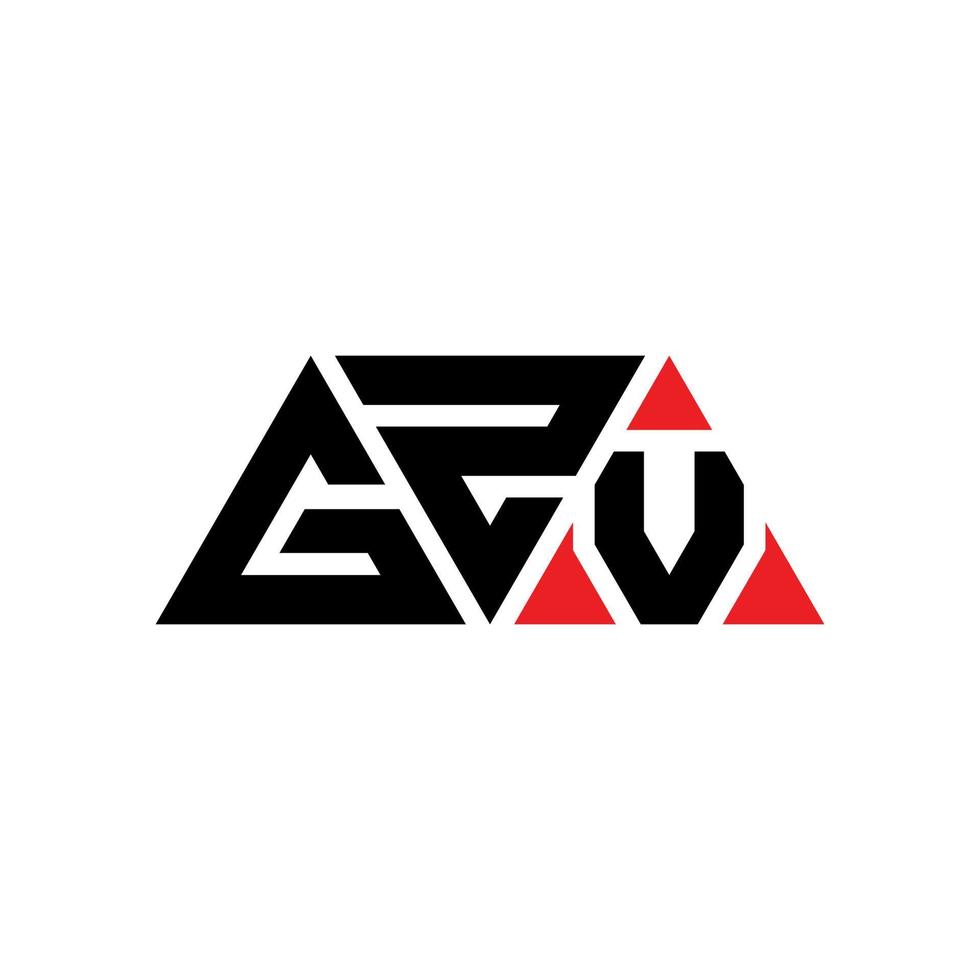 gzv triangolo lettera logo design con forma triangolare. gzv triangolo logo design monogramma. modello di logo vettoriale triangolo gzv con colore rosso. logo triangolare gzv logo semplice, elegante e lussuoso. gzv