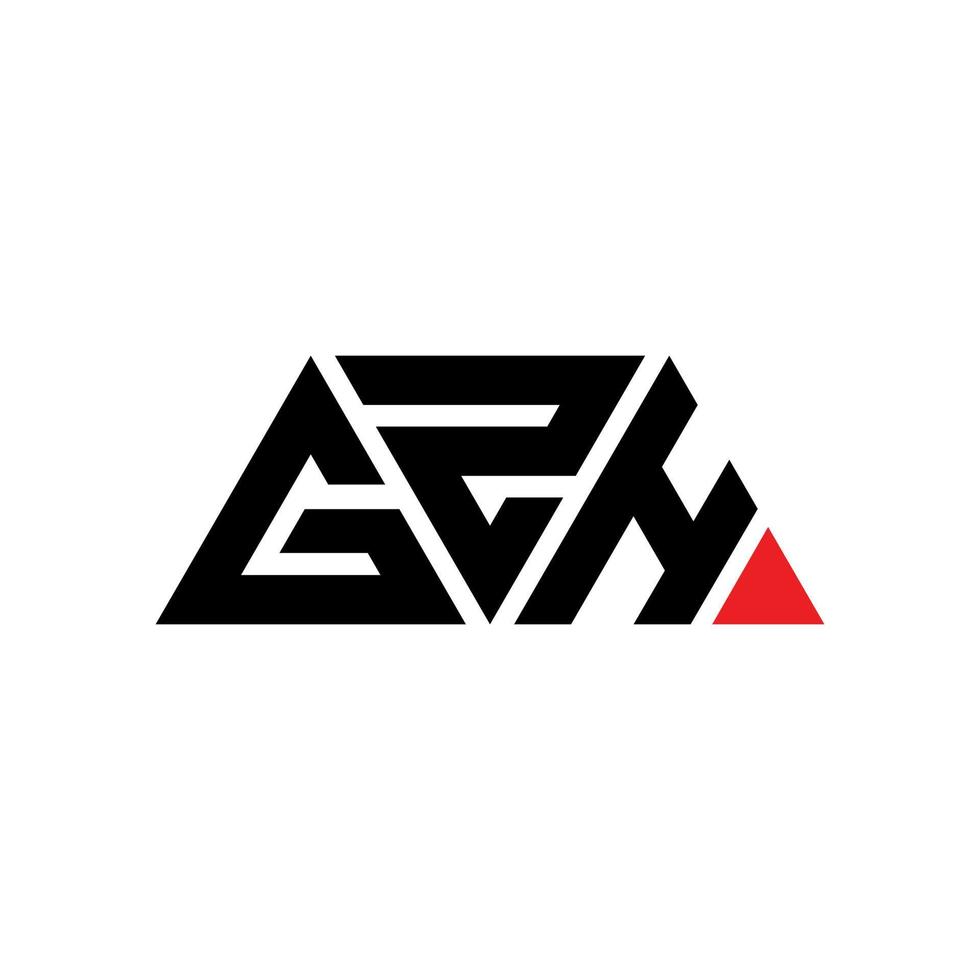design del logo della lettera del triangolo gzh con forma triangolare. gzh triangolo logo design monogramma. modello di logo vettoriale triangolo gzh con colore rosso. logo triangolare gzh logo semplice, elegante e lussuoso. gz