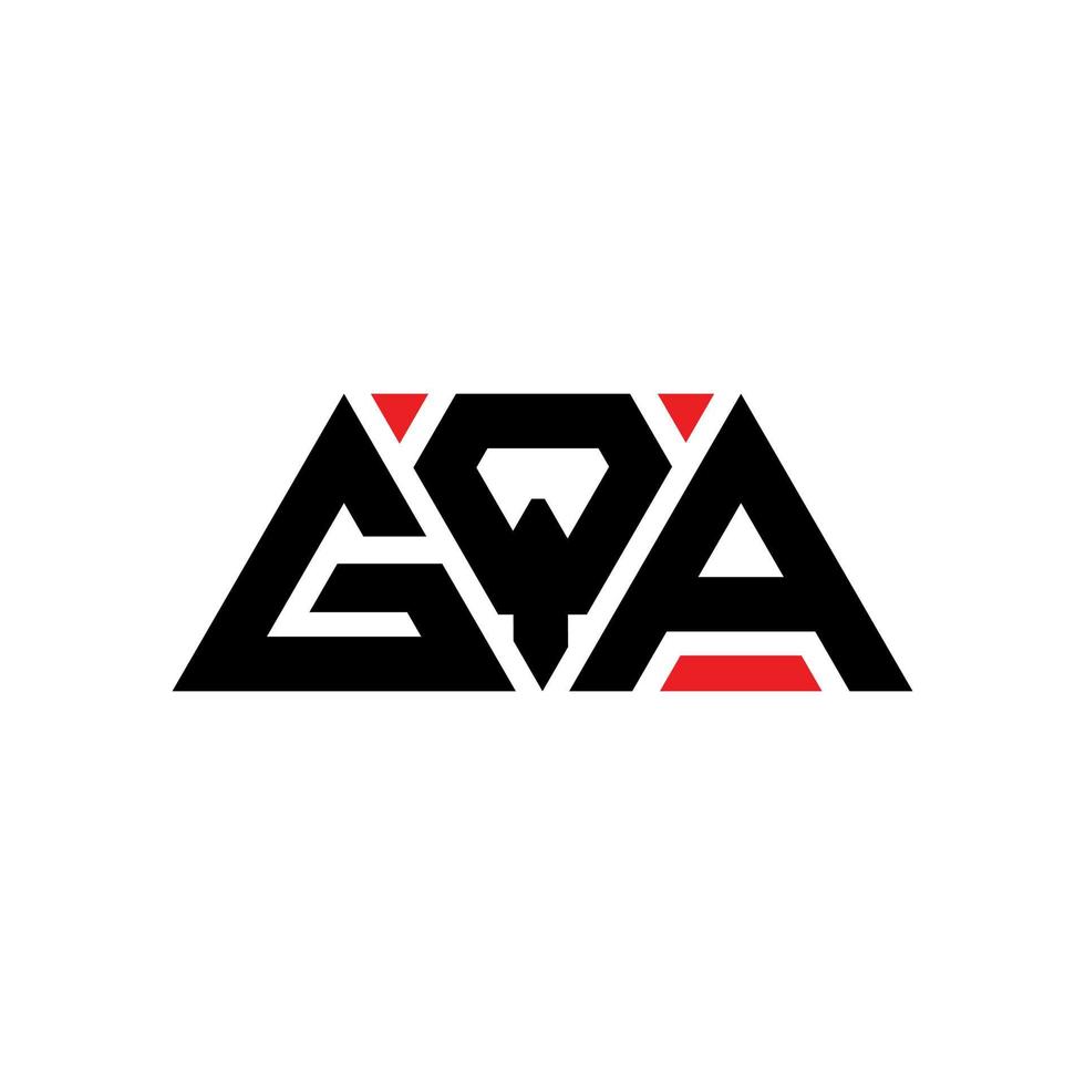 design del logo della lettera triangolare gqa con forma triangolare. gqa triangolo logo design monogramma. modello di logo vettoriale triangolo gqa con colore rosso. logo triangolare gqa logo semplice, elegante e lussuoso. gqa