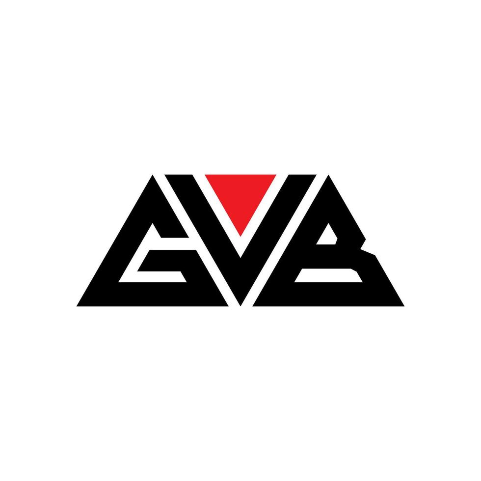 design del logo della lettera triangolare gvb con forma triangolare. gvb triangolo logo design monogramma. modello di logo vettoriale triangolo gvb con colore rosso. logo triangolare gvb logo semplice, elegante e lussuoso. gvb