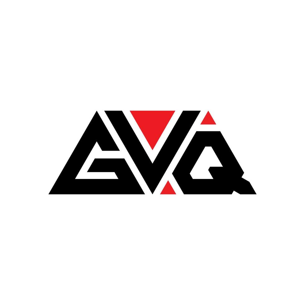 design del logo della lettera triangolare gvq con forma triangolare. gvq triangolo logo design monogramma. modello di logo vettoriale triangolo gvq con colore rosso. logo triangolare gvq logo semplice, elegante e lussuoso. gvq