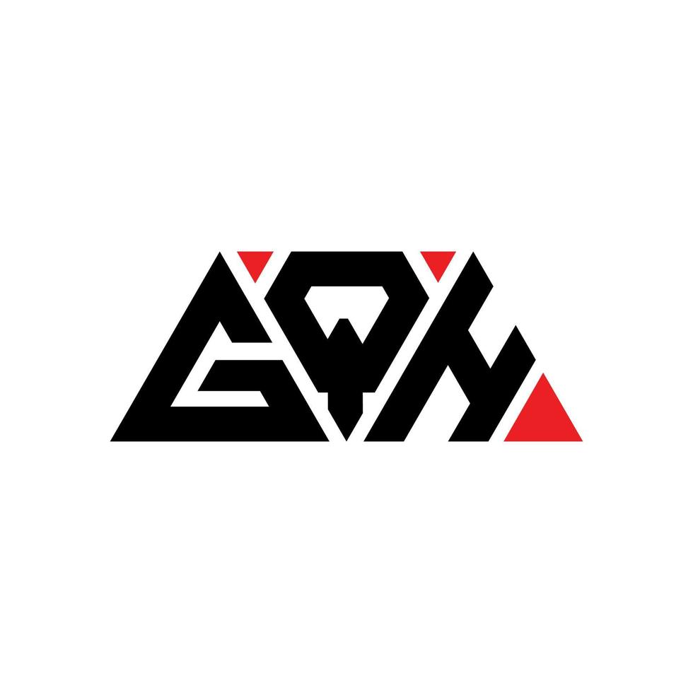 design del logo della lettera triangolare gqh con forma triangolare. gqh triangolo logo design monogramma. modello di logo vettoriale triangolo gqh con colore rosso. logo triangolare gqh logo semplice, elegante e lussuoso. gqh