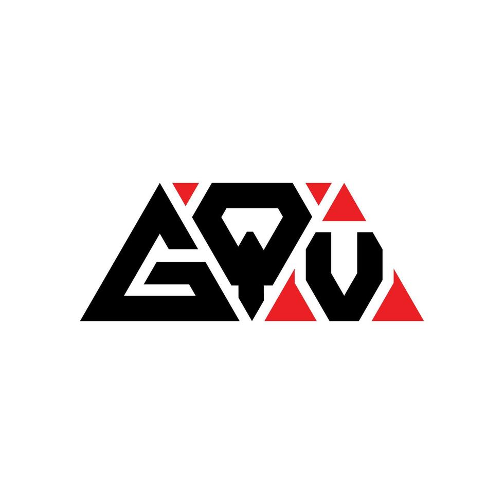 design del logo della lettera triangolare gqv con forma triangolare. gqv triangolo logo design monogramma. modello di logo vettoriale triangolo gqv con colore rosso. logo triangolare gqv logo semplice, elegante e lussuoso. gqv