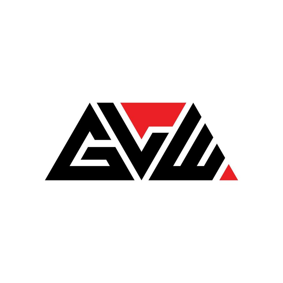 design del logo della lettera del triangolo glw con forma triangolare. monogramma di design del logo del triangolo glw. modello di logo vettoriale triangolo glw con colore rosso. logo triangolare glw logo semplice, elegante e lussuoso. glw