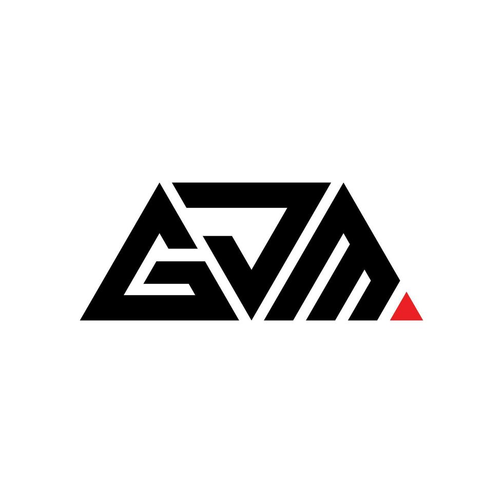 design del logo della lettera del triangolo gjm con forma triangolare. gjm triangolo logo design monogramma. modello di logo vettoriale triangolo gjm con colore rosso. logo triangolare gjm logo semplice, elegante e lussuoso. gjm