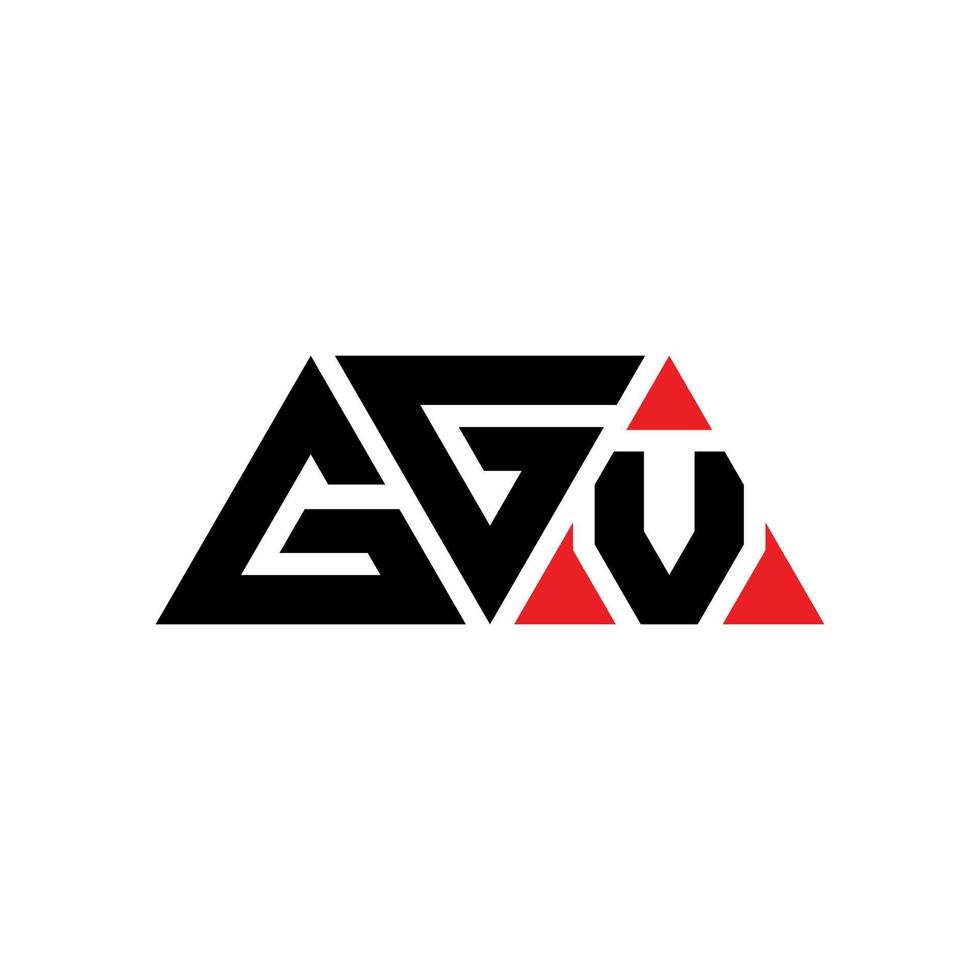 design del logo della lettera del triangolo ggv con forma triangolare. monogramma di design del logo del triangolo ggv. modello di logo vettoriale triangolo ggv con colore rosso. logo triangolare ggv logo semplice, elegante e lussuoso. ggv