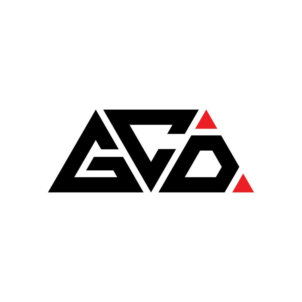 logo della lettera triangolare gcd con forma triangolare. monogramma gcd triangolo logo design. modello di logo vettoriale triangolo gcd con colore rosso. logo triangolare gcd logo semplice, elegante e lussuoso. gcd