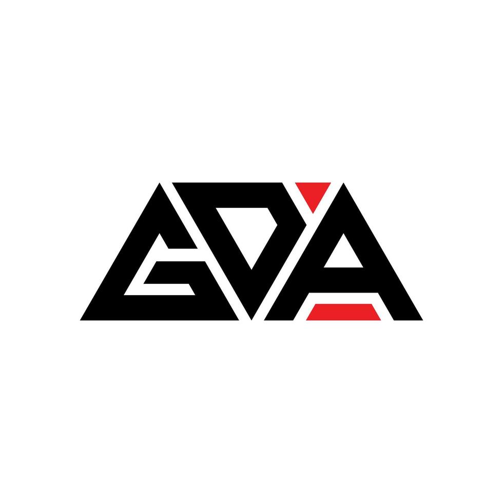 gda triangolo logo design lettera con forma triangolare. gda triangolo logo design monogramma. modello di logo vettoriale triangolo gda con colore rosso. gda logo triangolare logo semplice, elegante e lussuoso. gda