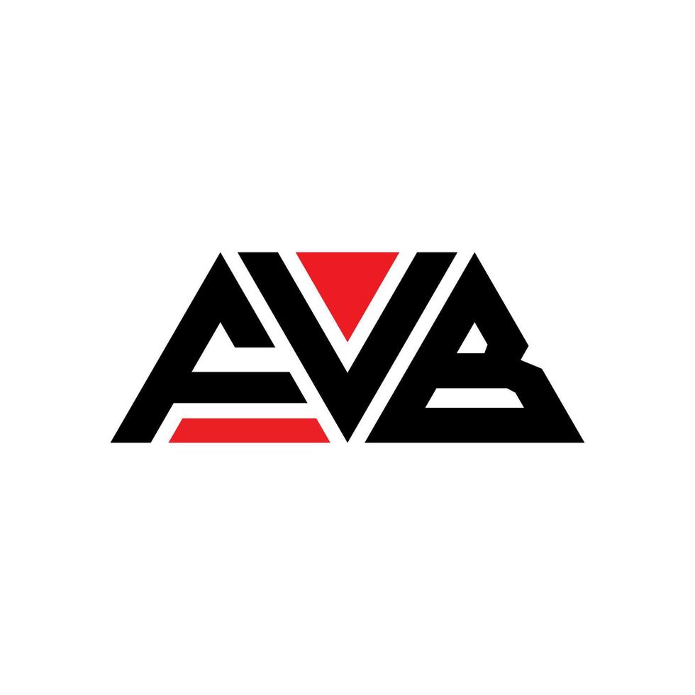 design del logo della lettera triangolare fvb con forma triangolare. monogramma fvb triangolo logo design. modello di logo vettoriale triangolo fvb con colore rosso. logo triangolare fvb logo semplice, elegante e lussuoso. fvb