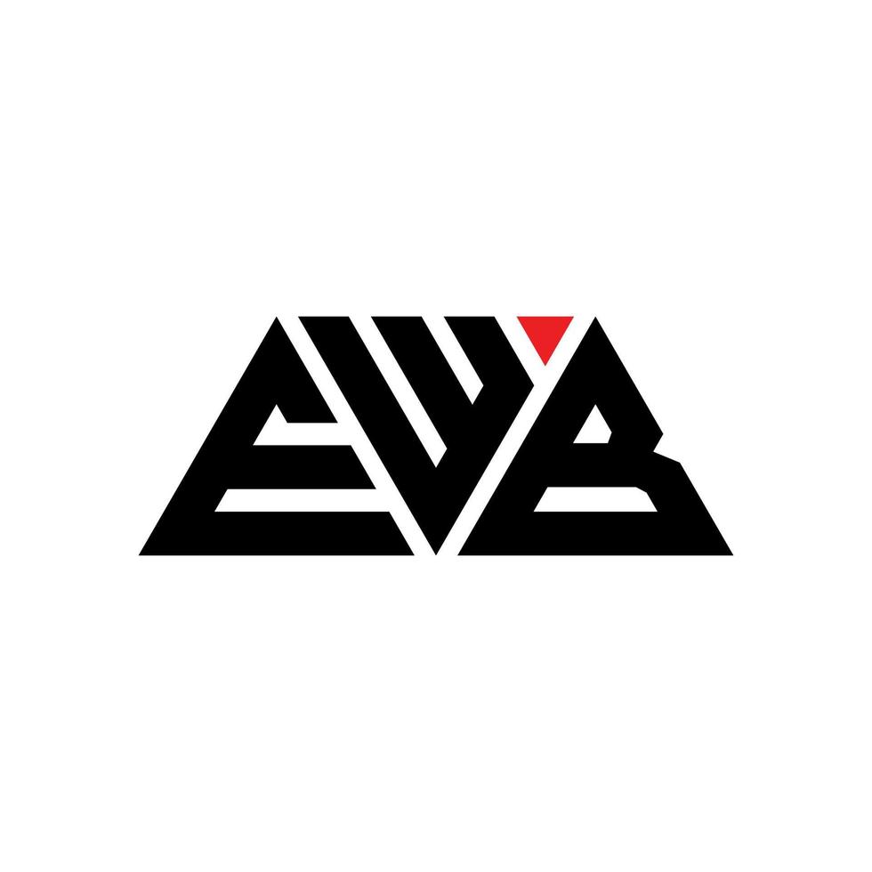 design del logo della lettera del triangolo ewb con forma triangolare. monogramma ewb triangolo logo design. modello di logo vettoriale triangolo ewb con colore rosso. logo triangolare ewb logo semplice, elegante e lussuoso. bue