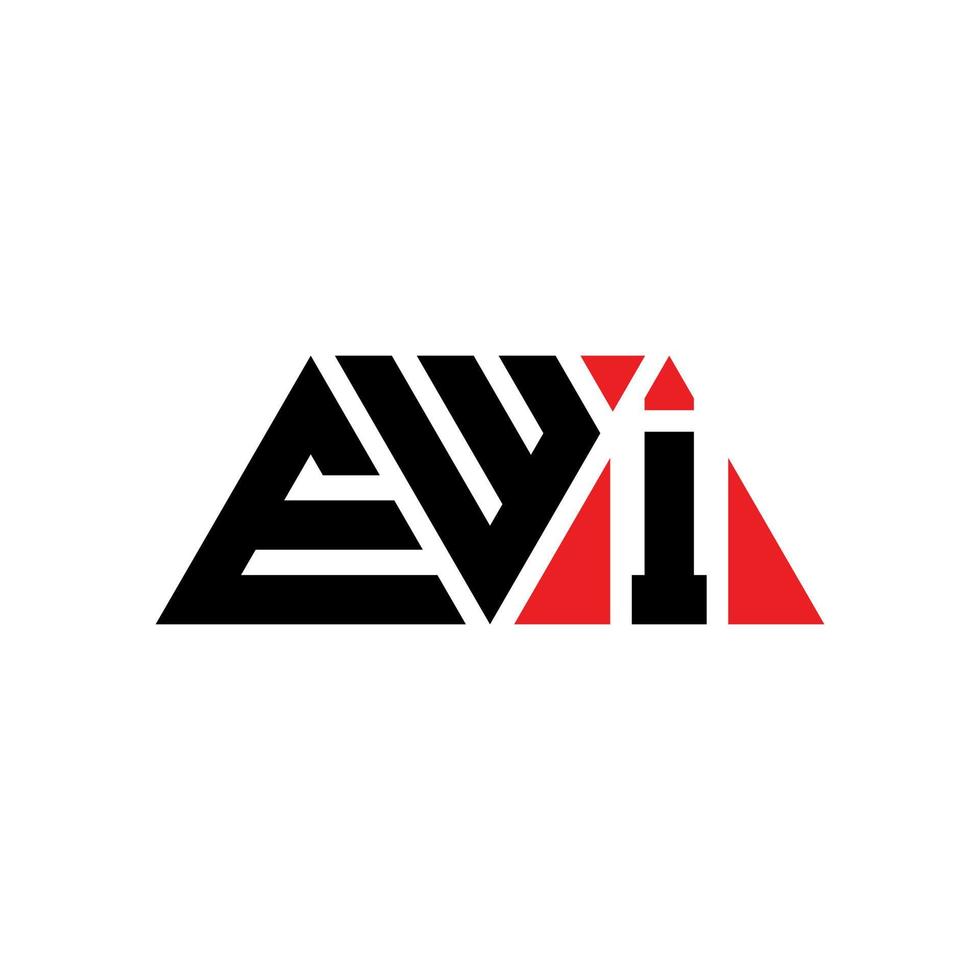 design del logo della lettera del triangolo ewi con forma triangolare. monogramma ewi triangolo logo design. modello di logo vettoriale triangolo ewi con colore rosso. ewi logo triangolare logo semplice, elegante e lussuoso. ewi
