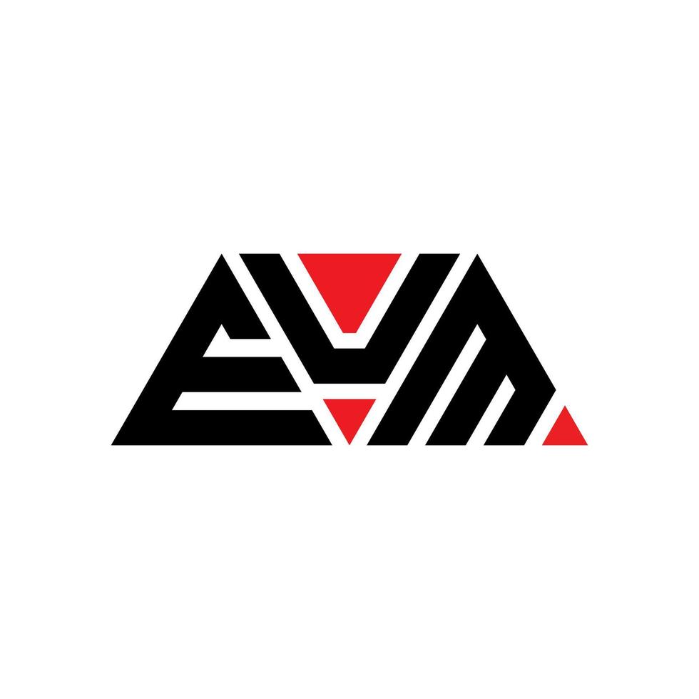 eum triangolo lettera logo design con forma triangolare. monogramma di design del logo del triangolo eum. modello di logo vettoriale triangolo eum con colore rosso. logo triangolare eum logo semplice, elegante e lussuoso. eum