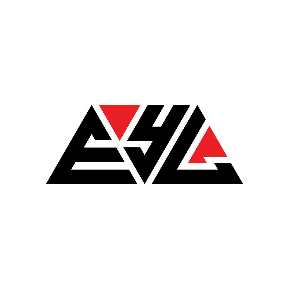 design del logo della lettera del triangolo eyl con forma triangolare. monogramma di design del logo del triangolo eyl. modello di logo vettoriale triangolo eyl con colore rosso. eyl logo triangolare logo semplice, elegante e lussuoso. eil