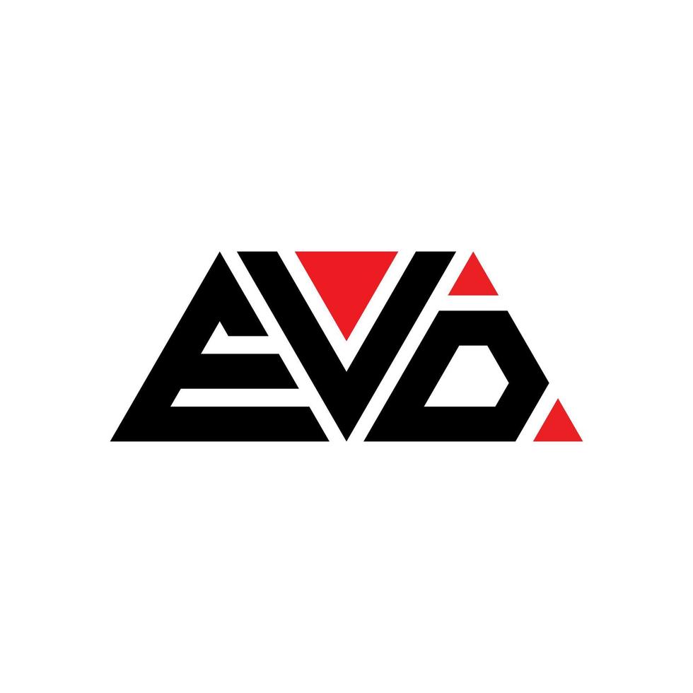 design del logo della lettera del triangolo evd con forma triangolare. evd triangolo logo design monogramma. modello di logo vettoriale triangolo evd con colore rosso. logo triangolare evd logo semplice, elegante e lussuoso. ev