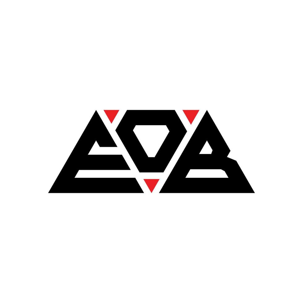 design del logo della lettera del triangolo eob con forma triangolare. monogramma eob triangolo logo design. modello di logo vettoriale triangolo eob con colore rosso. logo triangolare eob logo semplice, elegante e lussuoso. eob