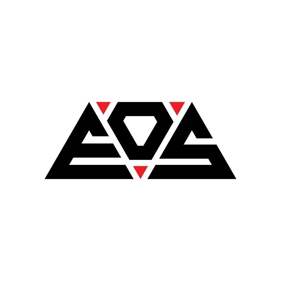 design del logo della lettera del triangolo eos con forma triangolare. monogramma eos triangolo logo design. modello di logo vettoriale triangolo eos con colore rosso. logo triangolare eos logo semplice, elegante e lussuoso. eos
