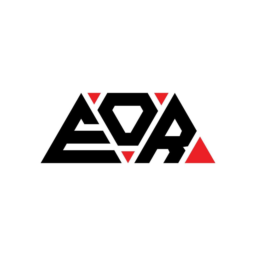 design del logo della lettera triangolare eor con forma triangolare. monogramma eor triangolo logo design. modello di logo vettoriale triangolo eor con colore rosso. eor logo triangolare logo semplice, elegante e lussuoso. eor