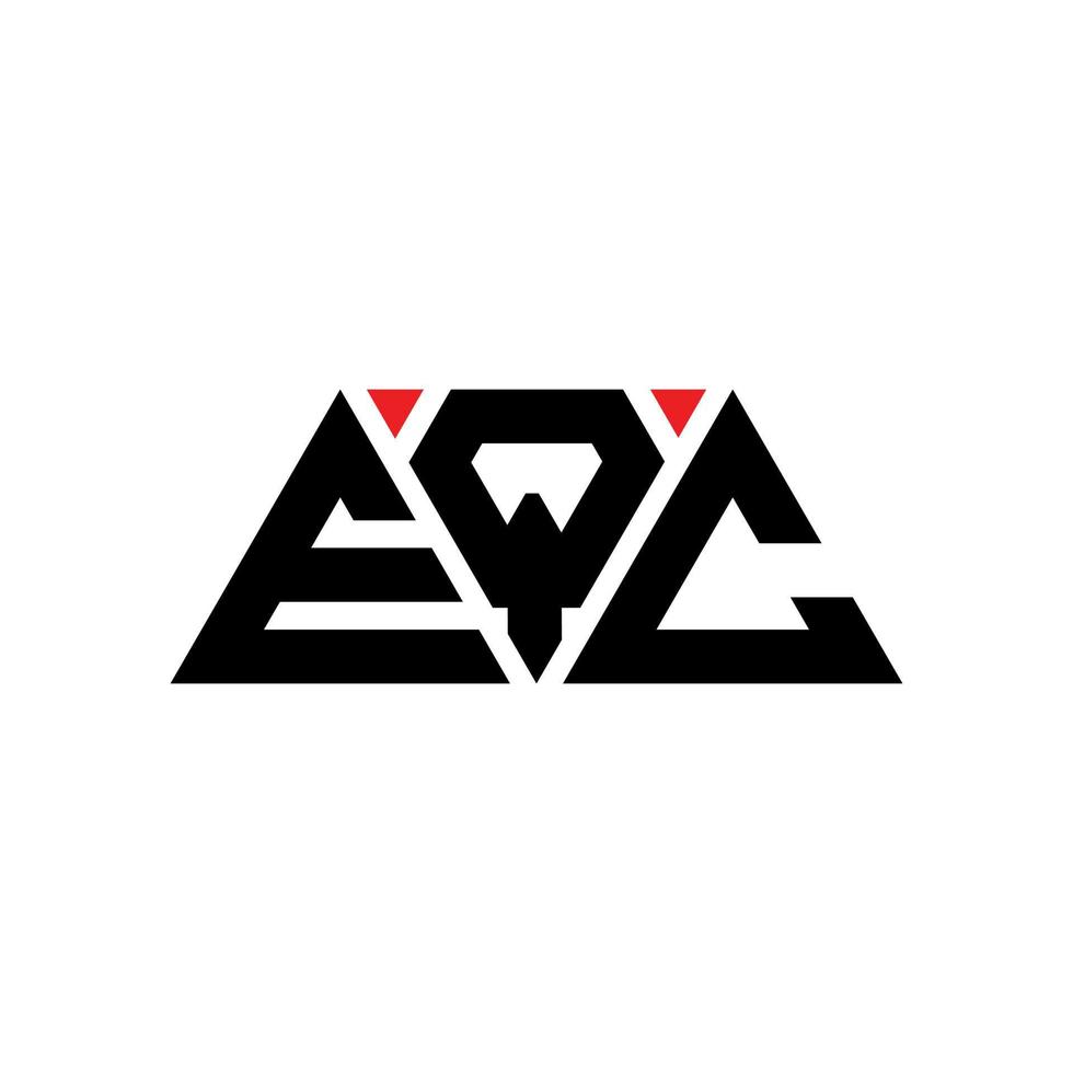 design del logo della lettera triangolare eqc con forma triangolare. eqc triangolo logo design monogramma. modello di logo vettoriale triangolo eqc con colore rosso. eqc logo triangolare logo semplice, elegante e lussuoso. eq
