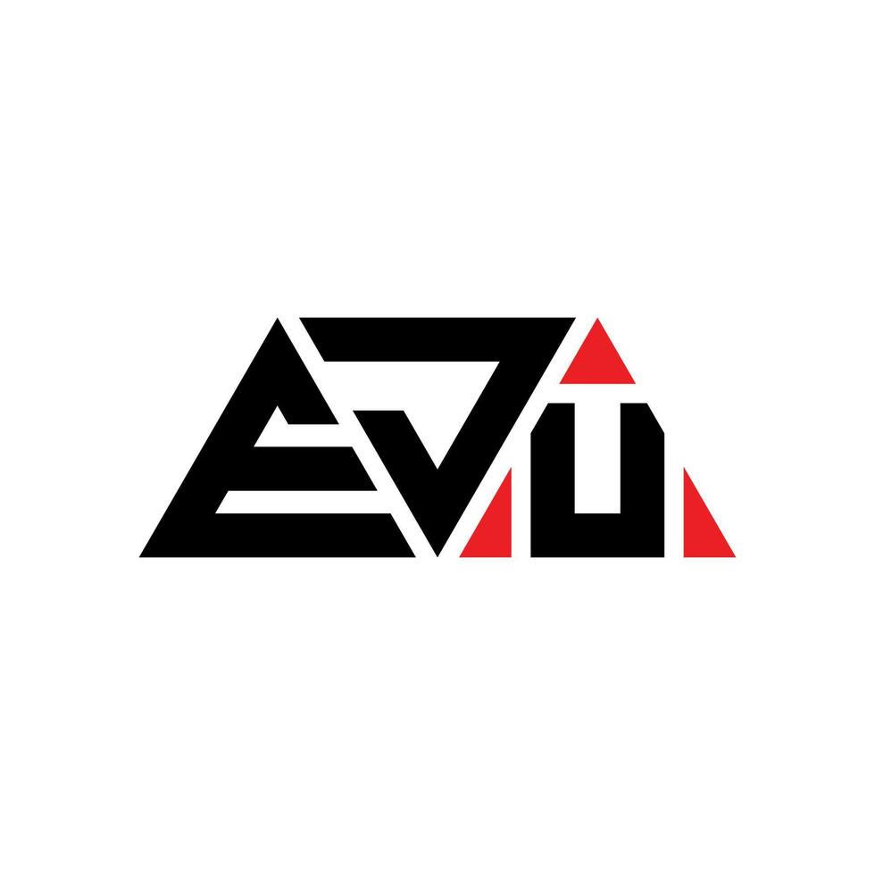 design del logo della lettera del triangolo eju con forma triangolare. monogramma eju triangolo logo design. modello di logo vettoriale triangolo eju con colore rosso. logo triangolare eju logo semplice, elegante e lussuoso. eju