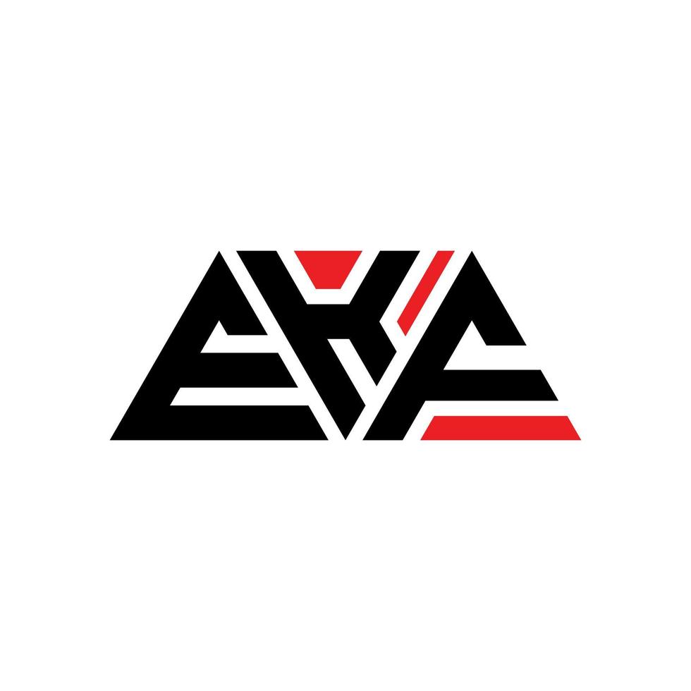 ekf triangolo lettera logo design con forma triangolare. monogramma di design del logo del triangolo ekf. modello di logo vettoriale triangolo ekf con colore rosso. logo triangolare ekf logo semplice, elegante e lussuoso. ekf